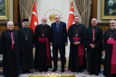 Cumhurbaşkanı Erdoğan Türkiye Katolik Episkoposlar heyetini kabul etti