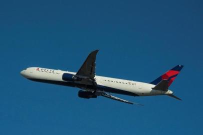 Delta uçağına havai fişek isabet etti
