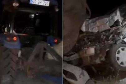 Kazayı fark ettirmek için yola saman balyası koymak isterken otomobil çarptı